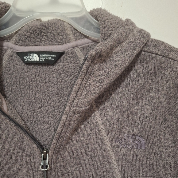 The North Face Jacket Womens L Heather Gray Crescent Zip-up Hooded Fleec… - Picture 2 of 13